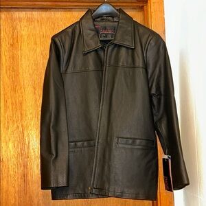 NWT Phase 2 Men's Classic Black Leather Jacket